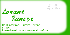 lorant kunszt business card