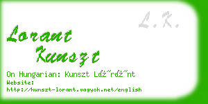 lorant kunszt business card